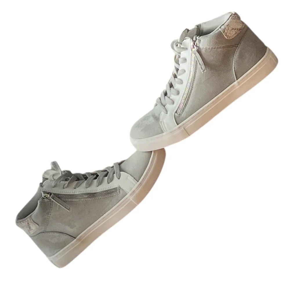 Universal Thread Gray High Top Sneakers Side Zip Snake Detail Size 9.5‎